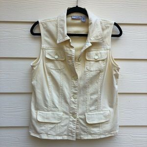 Chico’s Platinum Yellow Denim Sleeveless Vest
